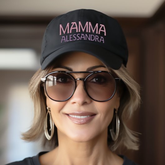 ママイタリアン刺繍パーソナライズされたキャップ 刺繍入りキャップ