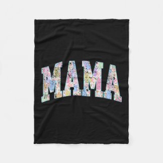 ママイースターレトロバーシティビッグカラフルレターカット フリースブランケット