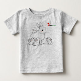 ママウサギと赤ちゃんのベビーTシャツ ベビーTシャツ