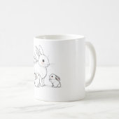 ママウサギと赤ちゃんマグカップ コーヒーマグカップ (正面右)