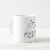 ママウサギと赤ちゃんマグカップ コーヒーマグカップ (正面左)