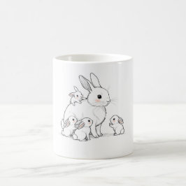 ママウサギと赤ちゃんマグカップ コーヒーマグカップ