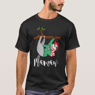ママウスロースサンタ帽子 クリスマスパジャマファミリー Tシャツ