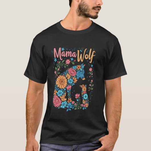 ママウルフ フラワリーワウルフ Tシャツ (正面)