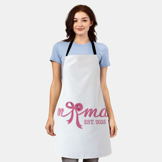 ママエスト2025ホットピンクボウコケットマザーデイ エプロン (着用した状態)
