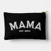 ママエスト。カスタム年ホワイトスポーツスタイルロゴブラック アクセサリーポーチ (裏面)