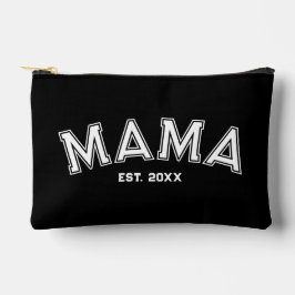 ママエスト。カスタム年ホワイトスポーツスタイルロゴブラック アクセサリーポーチ
