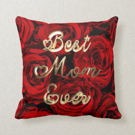 ママエバ最高のーハートレッドロセスフローラ クッション