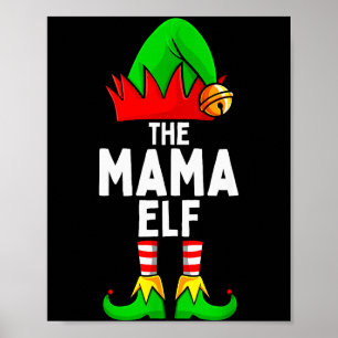 ママエルフのマッチングファミリー クリスマス レディース ポスター