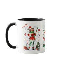 ママエルフ マグカップ - かわいいホリデークリスマス コーヒー カップ