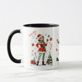 ママエルフ マグカップ - かわいいホリデークリスマス コーヒー カップ
