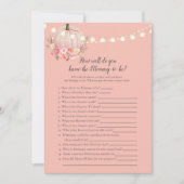 ママエレガントの赤ちゃんシャワーゲームを知っているカボチャ 招待状 (正面)