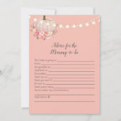 ママエレガントの赤ちゃんシャワーゲーム用カボチャアドバイス 招待状 (正面)