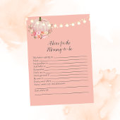 ママエレガントの赤ちゃんシャワーゲーム用カボチャアドバイス 招待状