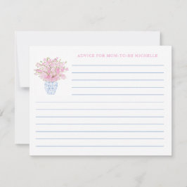 ママエレガント赤ちゃんシャワーカード用ピンクブルーアドバイス 招待状