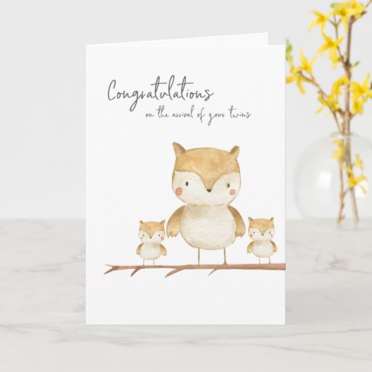 ママオウルと双子 カード (黄色い花)