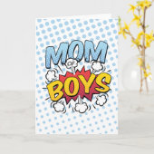 ママオブボーイズマザーズデイ漫画ブックスタイル カード (黄色い花)