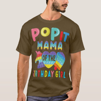 ママオブ誕生日ガールイッポップ・アートのユニコーン誕生日 Tシャツ