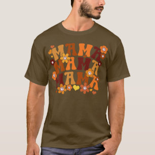 ママオータムヴィンテージレトログルーヴィヒッパイフラワーズモ Tシャツ