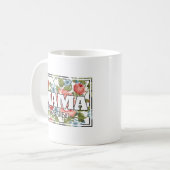 ママカスタムフローラマグカップ – ママへの贈り物 コーヒーマグカップ (正面左)