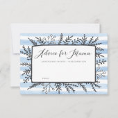 ママカストライプード用ブルーマベビーシャワーアドバイス 招待状 (正面)