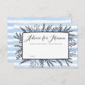 ママカストライプード用ブルーマベビーシャワーアドバイス 招待状 (正面/裏面)