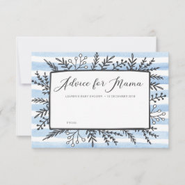 ママカストライプード用ブルーマベビーシャワーアドバイス 招待状
