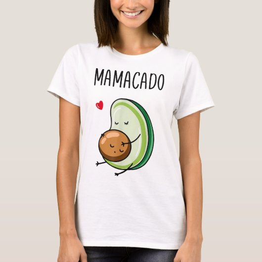 ママカドアボカド妊娠ママ妊娠 Tシャツ (正面)