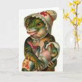 ママガエルベビーカエル カード (黄色い花)