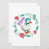 ママガチョウと花お母さんの日 招待状 (正面/裏面)