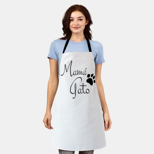 ママガトパウプリントスペインのことわざ エプロン (着用した状態)
