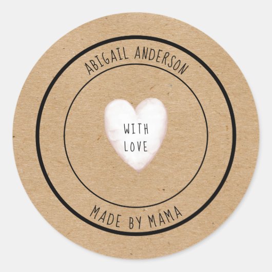 ママガールランチ素朴ボカスタムラベル作り ラウンドシール (正面)