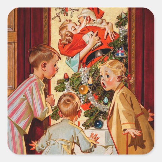 ママキスサンタクロース スクエアシール (正面)