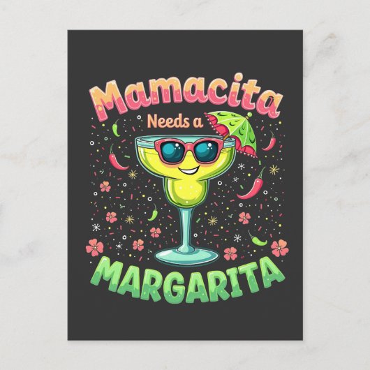 ママキタニーズMargarita Cinco De Mayoパーティー インビテーションポストカード (正面)