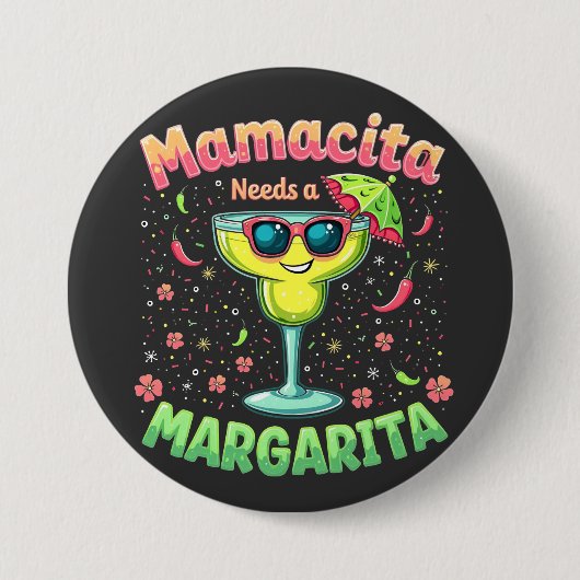 ママキタニーズMargarita Cinco De Mayoパーティー 缶バッジ (正面)