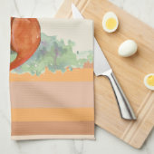 ママキツネとベビー水彩イラストレーション キッチンタオル (四つ折り)