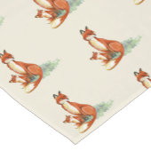 ママキツネとベビー水彩イラストレーション ショートテーブルランナー (コーナー)