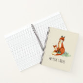 ママキツネとベビー水彩イラストレーション ノートブック (内部)