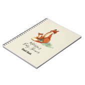 ママキツネとベビー水彩イラストレーション ノートブック (左側)