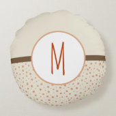 ママキツネとベビー水彩イラストレーション ラウンドクッション (裏面)