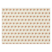 ママキツネとベビー水彩模様 テーブルクロス (正面(横))