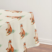 ママキツネとベビー水彩模様 テーブルクロス (インサイチュ)