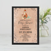 ママキツネとベビー水彩赤ちゃんシャワー 招待状 (スタンド正面)