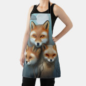ママキツネと二ベビー エプロン (インサイチュ)