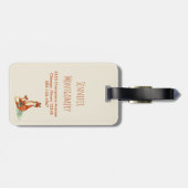 ママキツネ及びベビー水彩イラストレーションカスタム ラゲッジタグ (裏面横)