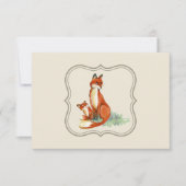 ママキツネ及びベビー水彩イラストレーション感謝してい 招待状 (正面)