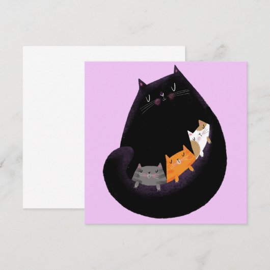 ママキャット&子猫カード (正面/裏面)