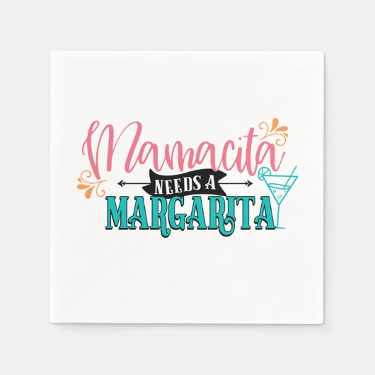 ママキータにはマルガリータが必要 スタンダードカクテルナプキン (正面)