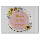 ママギフトサンフラワーズユーカリプタスフラワーズ金ゴールドリース カッティングボード (正面)