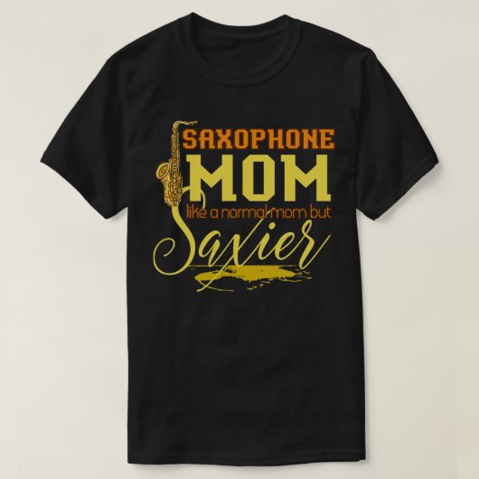 ママギフトジャズミュージックサックス Tシャツ (デザイン正面)